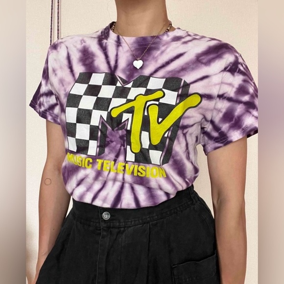 Tops - MTV Music Television Purple Tie Dye Vintage Graphic T-shirt/Tee | Unisex | NEW💜